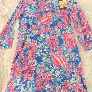 Lilly Pulitzer Blue and Pink Floral Dress